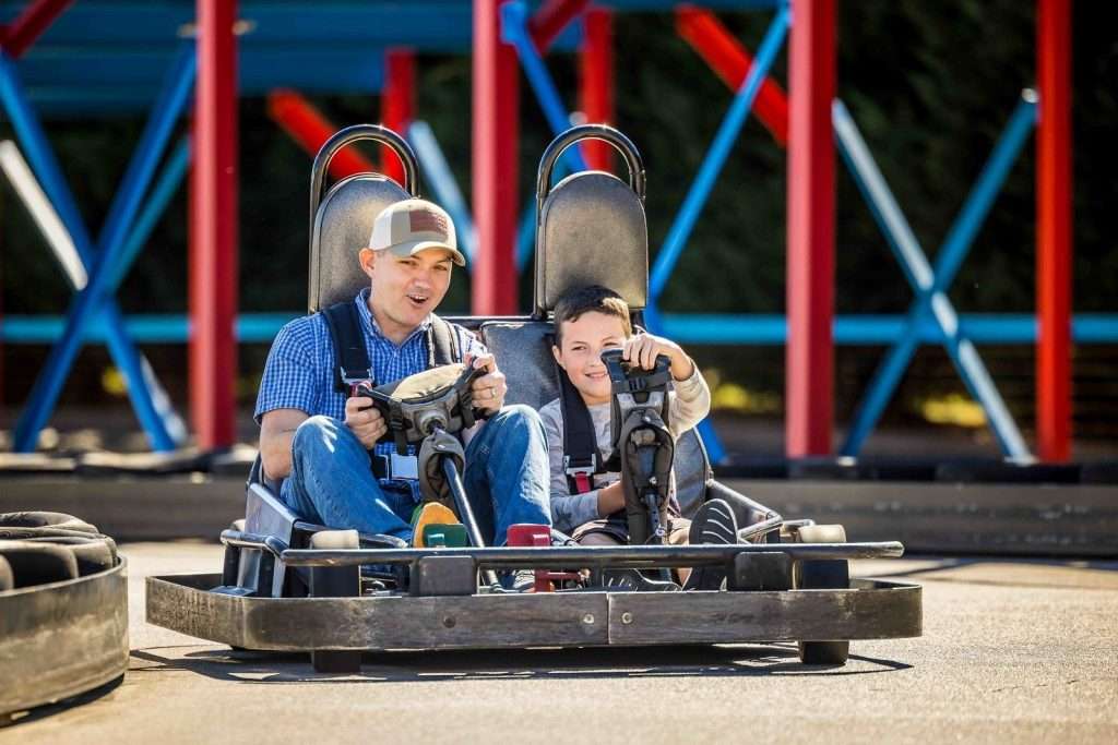 Thrill seekers can race go-karts in Pigeon Forge. 