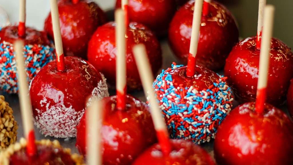 Local apples, sugar, and secret ingredients are used to make the candy at Apple Barn.